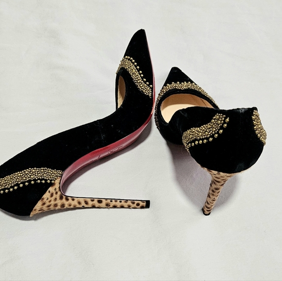 Bengali 120 Christian Louboutin Velvet Pony Leopard - Picture 1 of 11